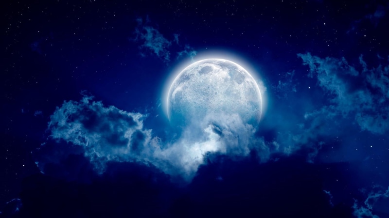 no people, cloud, sphere, planetary moon, outdoors, planet - space, 1080P, full moon, star - space, moonlit, stars, blue, backgrounds, cloud - sky, night