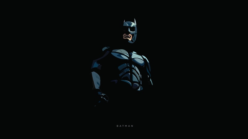 8K, DC Comics, Minimal, Black, 4K, 8K, Superheroes, Batman, Dark background
