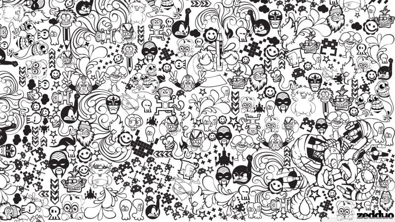arts culture and entertainment, illustration, art and craft, choice, nature, drawing, anime, pattern, creativity, no people, doodle, black, white color
