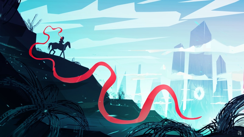 bicycle, landscape, no people, day, communication, digital art, graffiti, flag, artwork, red, art and craft, 4K, illustration, sky, minimalism, western script