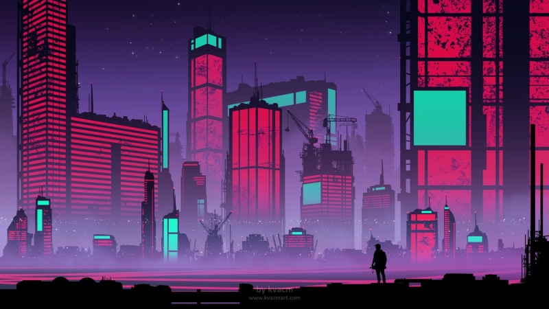 Kvacm, men, digital art, artwork, city, building, watermarked, 1080P