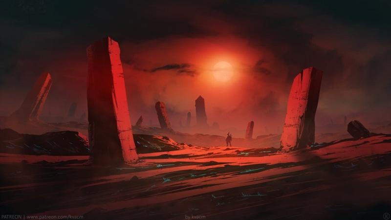 digital, Kvacm, ArtStation, bright, dark, 720P, artwork, sky