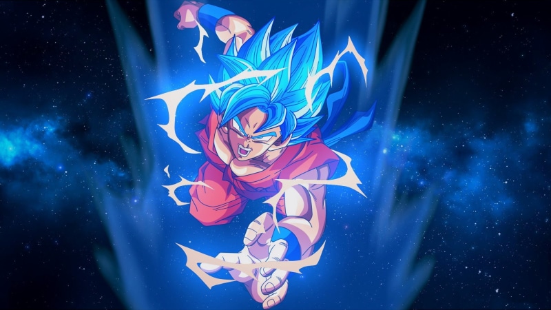 shiny, marine, science, animal wildlife, water, Dragon Ball, Super Saiyan Blue, star - Space, full length, fractal, astronomy, goku, blue, fantasy