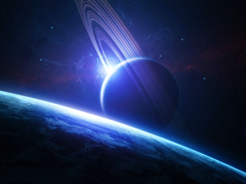 star - space, abstract, light - natural phenomenon, space, 720P, night, black color, planet, dark blue, dark, lens flare, futuristic, meteorology, glowing