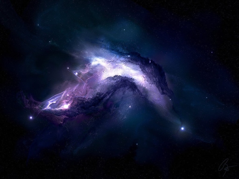 astronomy, night, milky way, meteorology, nebula, digital art, power in nature, storm, blue, lightning, 480P, cloud - sky, scenics - nature