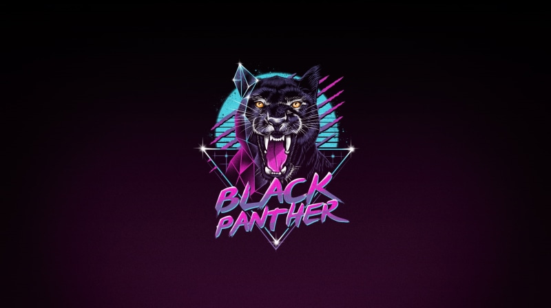 Vincenttrinidad, Sintav, Neon, Retrowave, Panther, 1080P, Synthwave, Minimalism, Rad Panther, New Retro Wave, Synth, Cat, 80s, Art, Face, Futuresynth