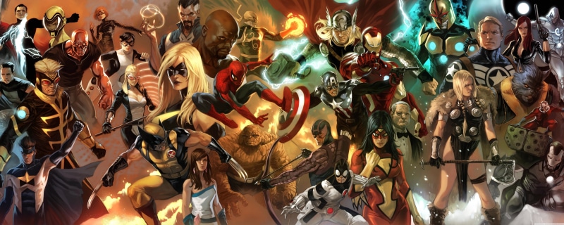 superheroes, multi colored, choice, no people, representation, art and craft, male likeness, Marvel Comics, statue, Iron Man, sculpture, Spider-Man, large group of objects