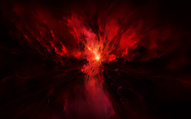 space art, nebula, red star, stars, space clouds, digital art, 1080P, universe, space, abstract, science fiction, artwork, red