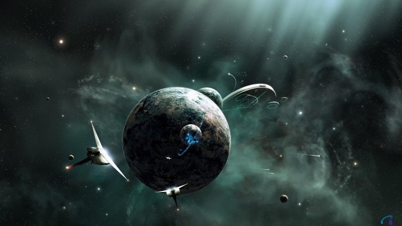 space, sky, star, science, digital composite, 1080P, planet, planet - space, no people, science fiction, star field, 3D, astronomy, CGI, dark, three dimensional