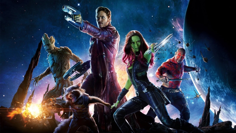 Marvel Comics, night, movies, crowd, outdoors, guardians, fun, celebration, young men, people, excitement, digital, group of people, Star Lord, emotion