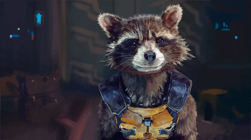 2K, no people, mammal, looking, night, Guardians of the Galaxy, looking at camera, animal wildlife, domestic, Rocket Raccoon, one animal, animal body part
