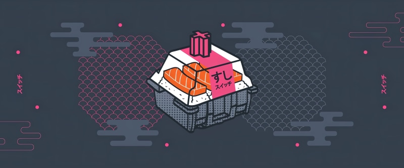 mechanical keyboard, switches, sushi, keyboard switch stem, 2K, switch, artwork