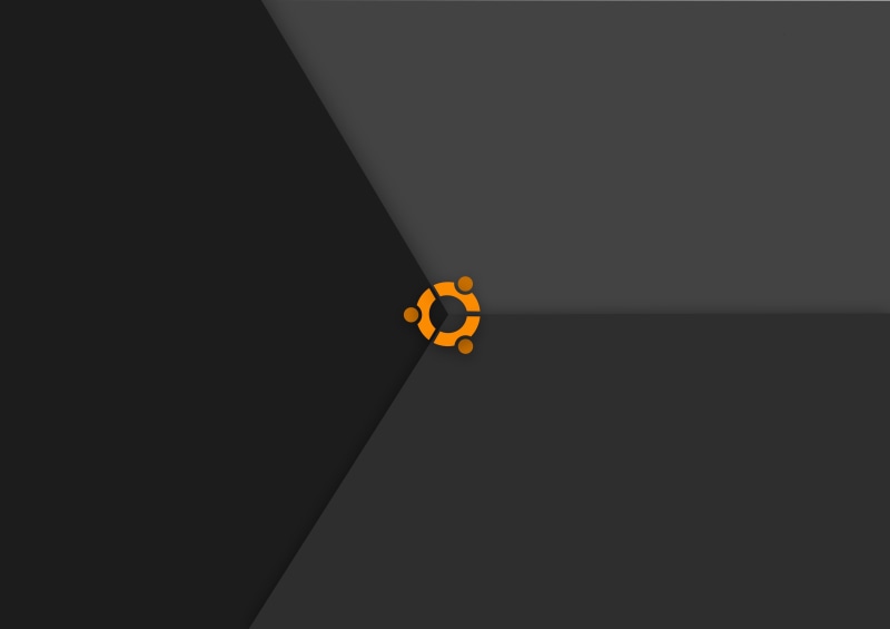 black, simple background, Ubuntu, 4K, Linux, grey