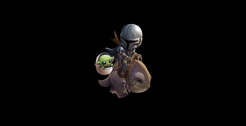 Baby Yoda, The Mandalorian, Star Wars, 4K, minimalism