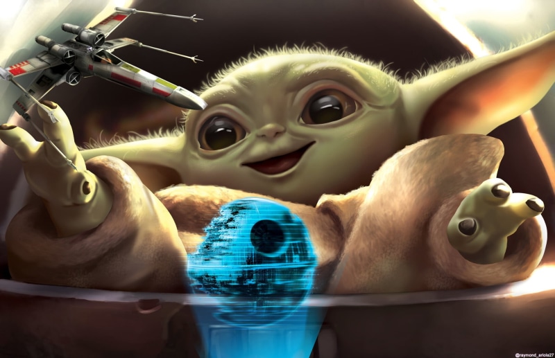 The Mandalorian, Baby Yoda, Star Wars, X-Wing, TV Show, 1080P, Death Star