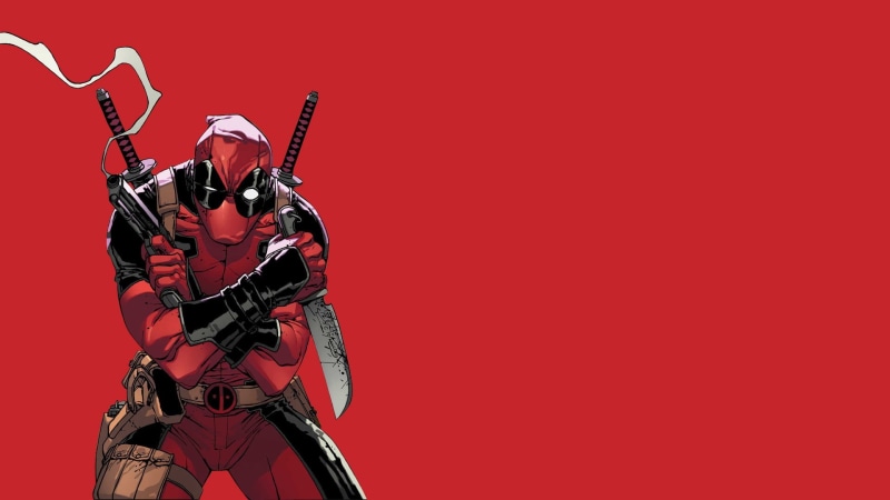 gun, warrior, suit of Armor, security, 1080P, Deadpool, studio shot, sword, red, holding, toy Soldier, strength, war, plastic, clothing, aggression, copy space