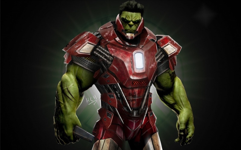 illustration, x, 1080P, superhero, incredible, man, Hulk, Marvel Comics, iron, Iron Man