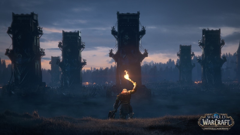 Alliance, Wolrd of Warcraft, Battle for Azeroth, Orc, ork, Brews Saurfang, Varok Saurfang, The battle for Azeroth, 2K, torch, Horde