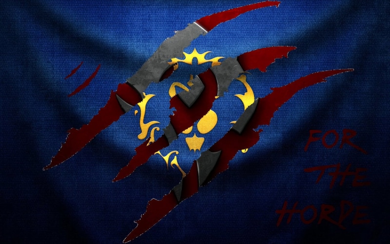 horde, 1080P, Alliance, claw marks, banner, flag, vandalism, World of Warcraft, graffiti
