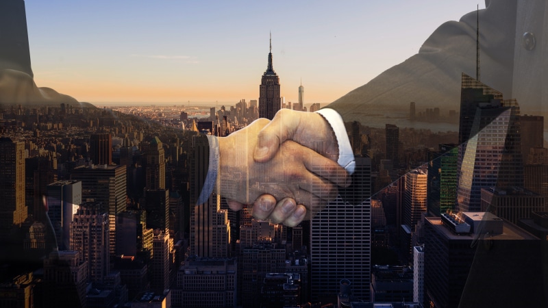 travel, company, building, skyscrapers, office building, spire, federal government, shaking hands, sunset, tall - high, sky, teamwork, office, dealer, handshake