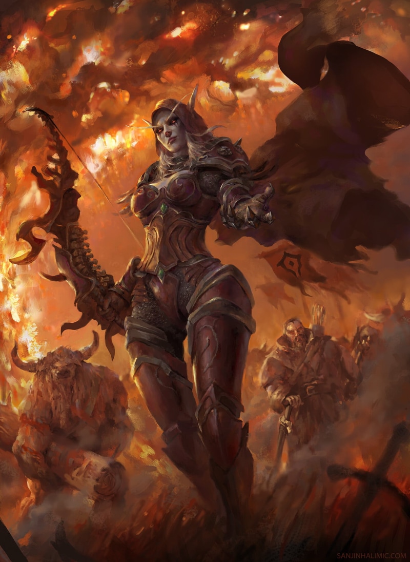 fantasy art, fan art, PC gaming, video game girls, fantasy girl, 720P, Teldrassil, video game art, World of Warcraft