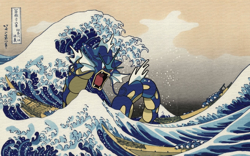 pokemon, beauty in nature, indoors, still life, human representation, retro games, representation, art and craft, anime, gyarados, Pokémon, close-up, day