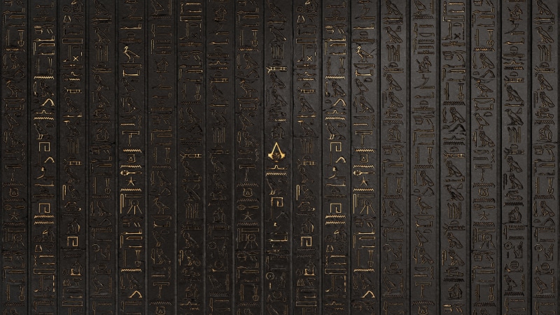 ornate, hieroglyphs, artwork, Assassins Creed, metal, engraving, detail, security, craft, 8K, day, hieroglyphics, indoors, textured, backgrounds, wood - material