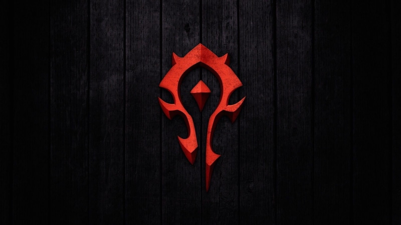 video games, copy space, dark, old, logo, studio shot, indoors, no people, World of Warcraft, warcraft, wood - material, black background, pattern, food and drink