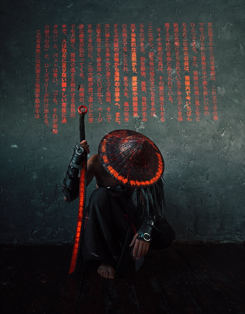 symbols, sword, 720P, cyber, warrior, Japan, samurai