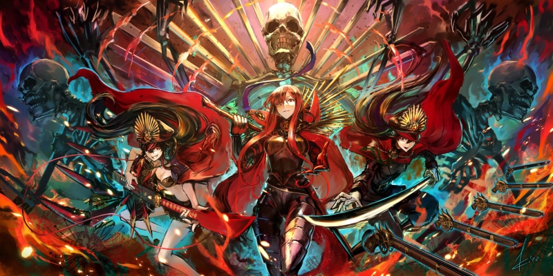 FGO, Fate/Grand Order, skeleton, 2K, sword, digital art, artwork, Fate Series, Oda Nobunaga (Fate/Grand Order)