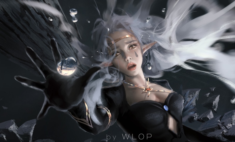 leisure activity, WLOP, one person, white, real people, beauty, young women, indoors, portrait, women, front view, haired, smoke - physical structure
