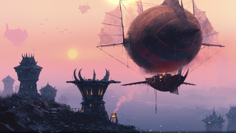 digital composite, water, travel destinations, transportation, illustration, no people, travel, outdoors, World of Warcraft: Wrath of the Lich King, sunset