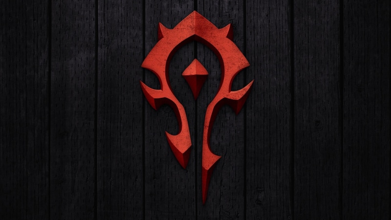 symbol, horde, background, world of warcraft, red, 1080P