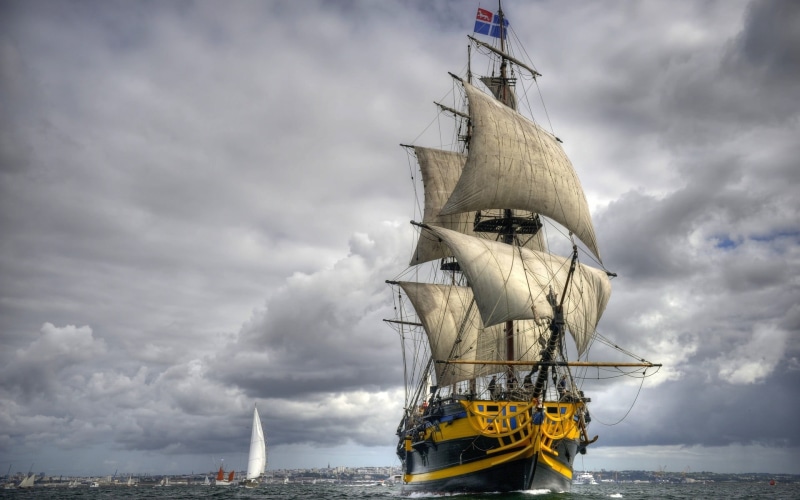 no people, water, mode of transportation, military Ship, mast, history, HDR, mode of Transport, cruise Ship, day, warship, nautical Vessel, brigantine