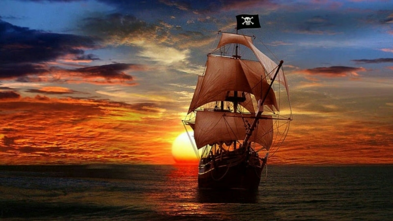 sea, galleon, nautical vessel, dramatic sky, sky, ship, sailboat, ship of the line, nature, sunset, sailing, horizon over water, carrack, 1080P, horizon