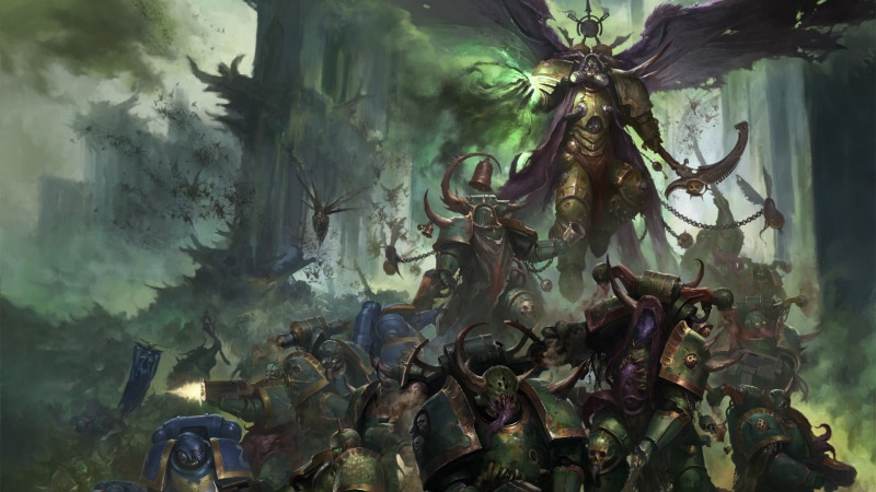 chaos, war, space marines, demon, Mortarion, Nurgle, Warhammer 40 000, battle, Death Guard, Ultramarines, plague, primarch, 1080P