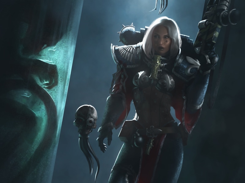 women, art, Adept Sororitas, sisters battle, indoors, sculpture, young women, weapon, horror, males, girl, strength, woman, Warhammer, art and craft, people
