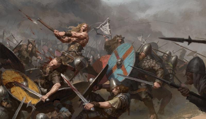 fantasy art, battle, Vikings, war, 1080P, warrior