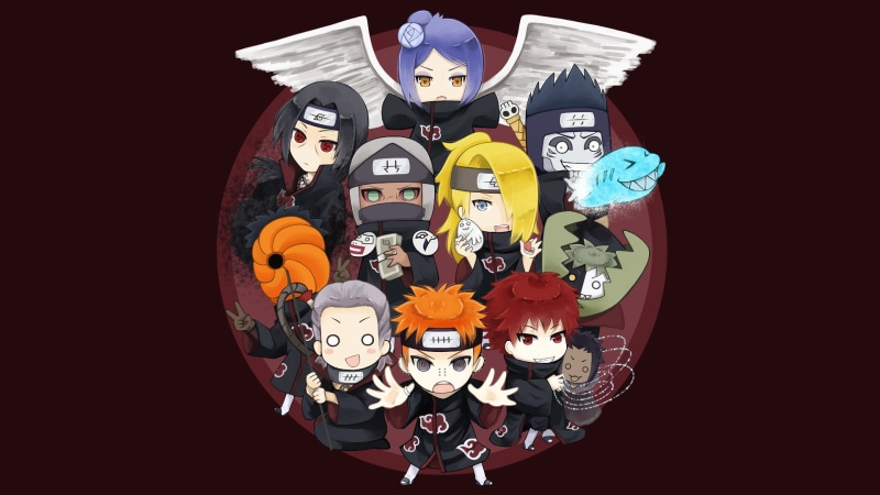 event, halloween, Itachi Uchiha, male likeness, Naruto, Hidan (Naruto), still life, creativity, studio shot, Obito Uchiha, art and craft, Pain (Naruto)