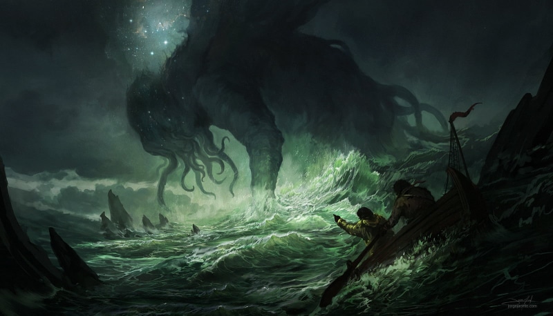 space, sea, Cthulhu, 720P, storm, horror, call of cthulhu, H. P. Lovecraft, science fiction, science, sea monsters