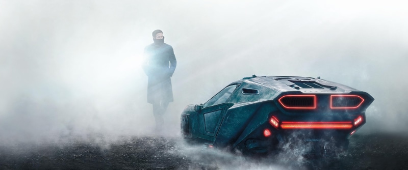 luxury, 2K, car, outdoors, communication, Blade Runner 2049, adult, men, Blade Runner, smoke - physical structure, emotion, transportation, one person