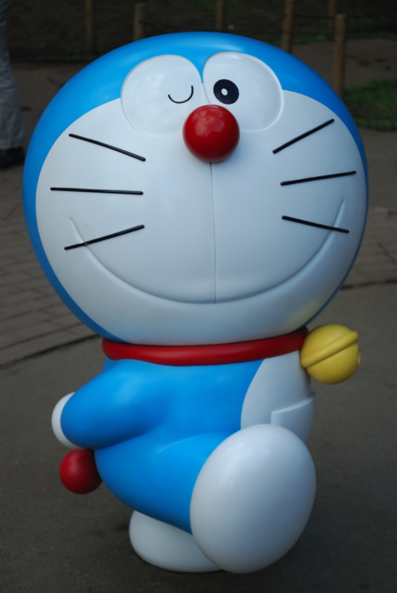 4K, white color, focus on foreground, red, creativity, indoors, Japan, Doraemon, japan, dorachan, design, table, symbol, blue, still life, toy, multi colored