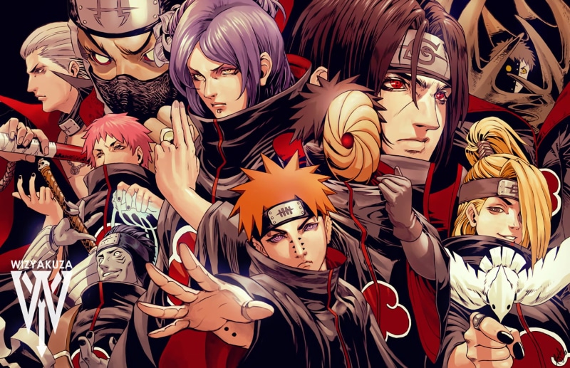 creativity, mask - disguise, Naruto, celebration, art and craft, illustration, Itachi Uchiha, Konan (Naruto), Sasori (Naruto), Akatsuki (Naruto), festival