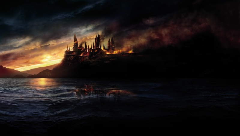land, nature, beach, outdoors, travel destinations, transportation, Hogwarts, 8K, architecture, Harry Potter and the Deathly Hallows, tranquil scene, sea