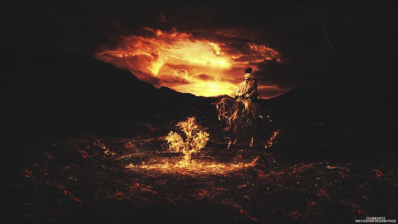 fire - natural phenomenon, orange color, log, riding, motion, wood, firewood, Mustafa Kemal Atatürk, illustration, 1080P, night, campfire, wood - material