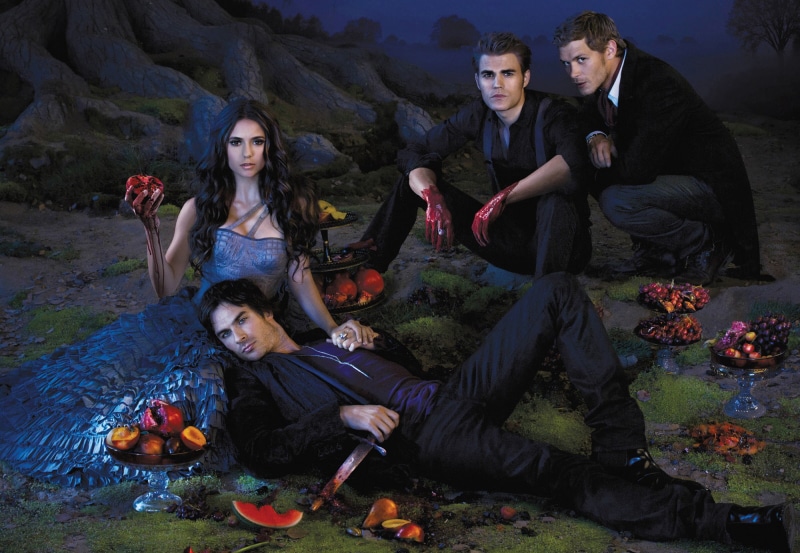 adult, digital, leisure activity, bonfire, Ian Somerhalder, food, witch, young men, happiness, couple - Relationship, Elena Gilbert, caucasian Ethnicity