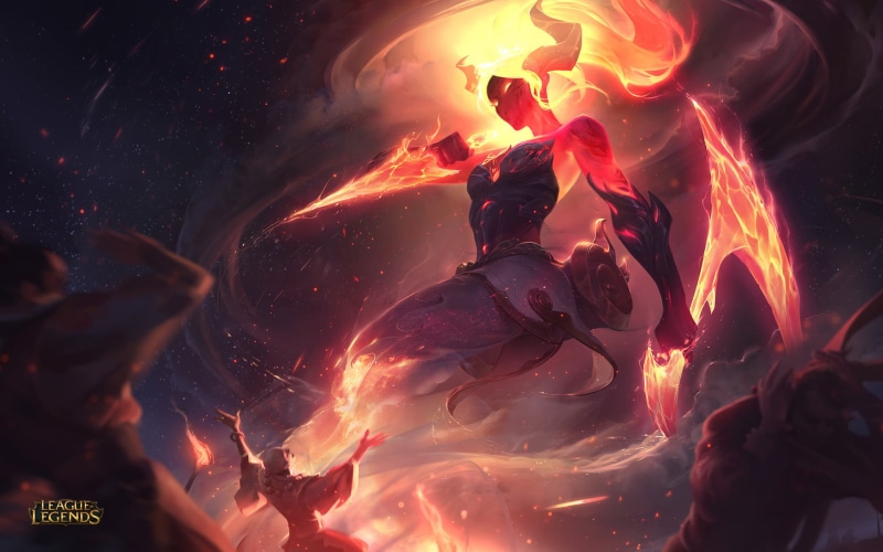 burning, firewood, heat - temperature, close-up, camping, video games, no people, fire, fire - natural phenomenon, Akali(League of Legends), League of Legends