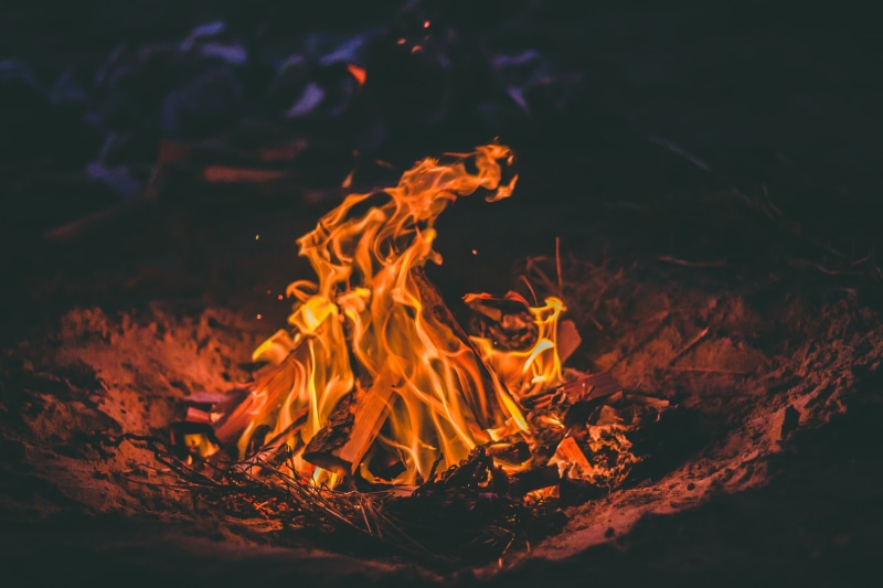 campfire, danger, black Color, pattern, inferno, field, motion, heat - Temperature, log, orange Color, close-up, wood, 5K, nature, outdoors, night, red