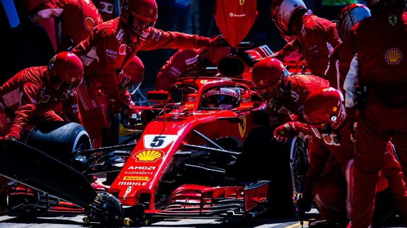 land vehicle, day, adult, mode of transportation, group of people, clothing, red, transportation, event, street, city, occupation, 1080P, Ferrari F1, crowd