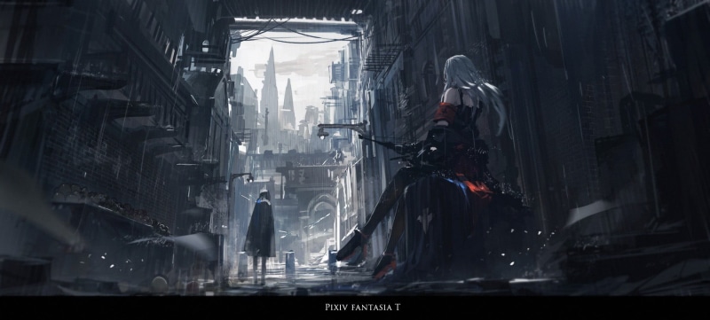 business, glass - material, new York City, bow, adult, people, 720P, communication, built structure, long hair, Pixiv Fantasia, original characters